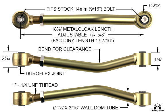 JK Upper Rear Duroflex Control Arm