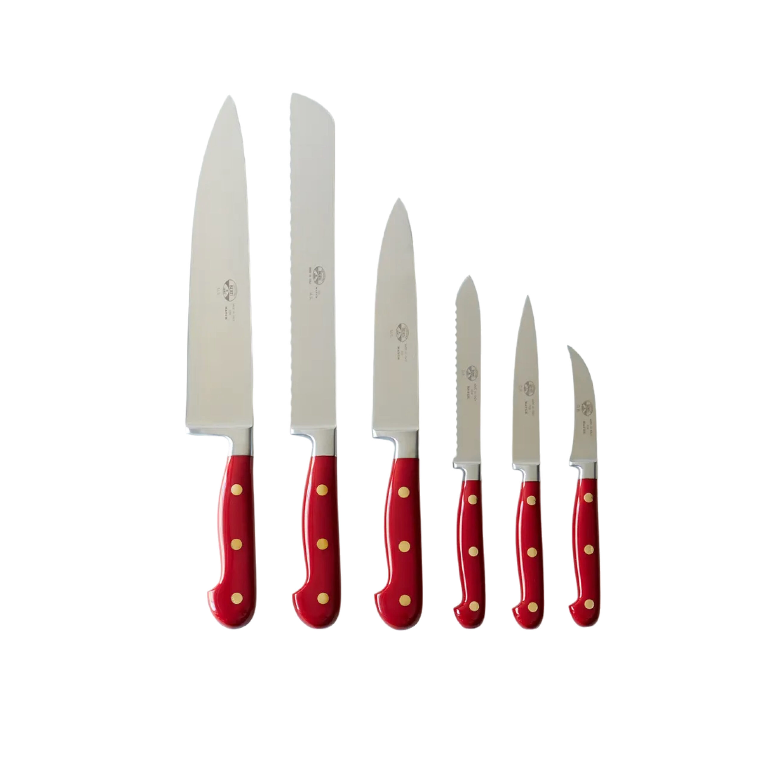 Berti Red-Handled Italian Kitchen Knives