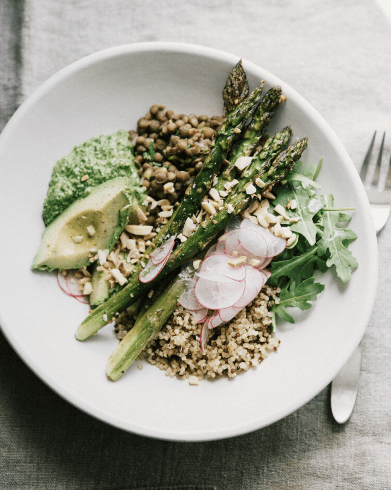 Farmers' Market Recipes: Almond Arugula Pesto Bowls