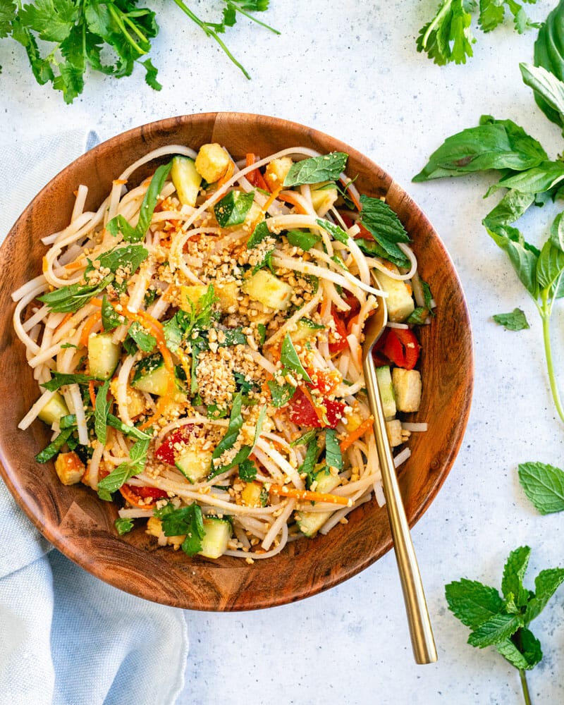 Spring roll noodle bowl